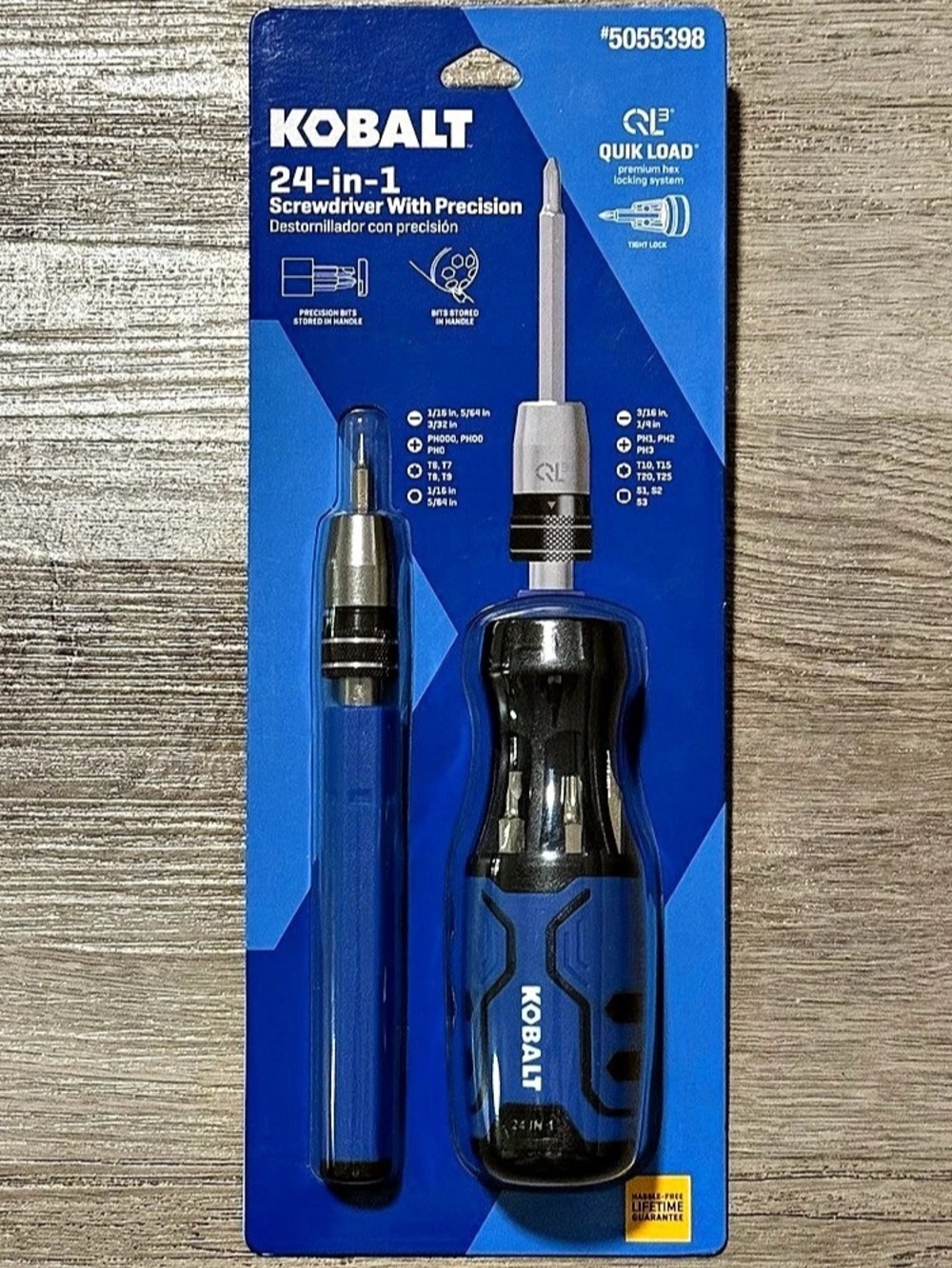 Kobalt 24-in-1 Quik Load Screwdriver Precision Multi-Bit Tips Tool Blue New